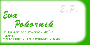 eva pokornik business card